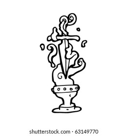 dagger and cup drawing