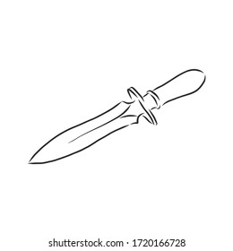 dagger estilo doodle esboza ilustración vector dibujado a mano. ilustración de dibujo vectorial dagger