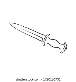 dagger estilo doodle esboza ilustración vector dibujado a mano. ilustración de dibujo vectorial dagger