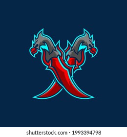 Dagger Dragon Concept for E Sport Team Logo vector