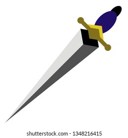 Dagger flat illustration on white