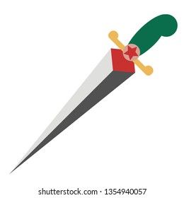 Dagger flat illustration on white