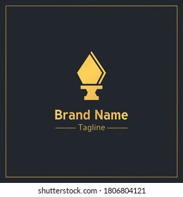 Dagger golden serious logo design template
