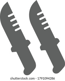 Dagger, Gray Color Knife Icon