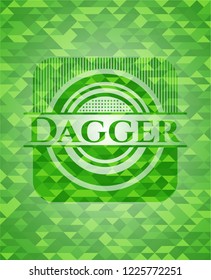 Dagger green emblem with mosaic ecological style background