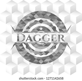 Dagger grey emblem with cube white background