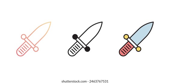 Dagger icon design with white background stock illustration