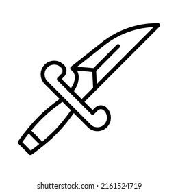 Dagger Icon. Line Art Style Design Isolated On White Background