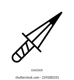 dagger icon. Line Art Style Design Isolated On White Background