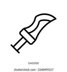 dagger icon. Line Art Style Design Isolated On White Background