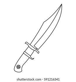 Dagger icon. Outline illustration of dagger vector icon for web