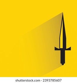 dagger icon with shadow on yellow background