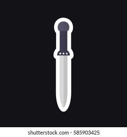 dagger icon, sticker. vector illustration