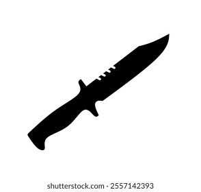 dagger icon vector on white background. hunting knife icon