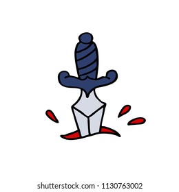 dagger illustration traditional tattoo flash