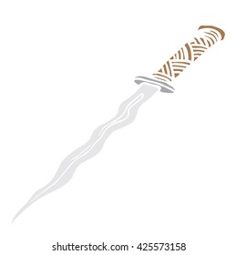 ilustración de dibujos animados con cuchillo dagger aislados en blanco