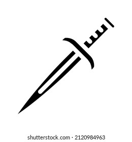 Dagger Messer Glyph Symbol Vektor. Daggermesser-Schild. isoliertes Kontursymbol