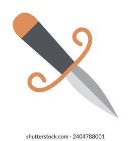 Dagger knife icon vector illustration flat design isolated on white background. Knife emoticon symbol