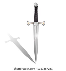 Dagger Or Knife On A White Background, Edged Weapon