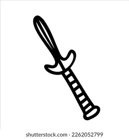 Daga, cuchillo, espada. Ilustración vectorial dibujada a mano. Clipart, sketch, doodle, logo.