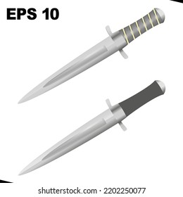 Cuchillo de daga. Ilustración vectorial. Fondo blanco