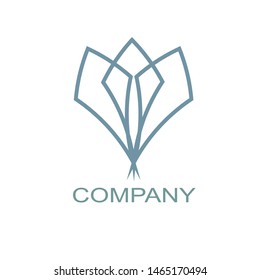 dagger logo. the concept of mono line logo. gray.