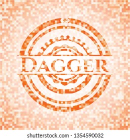 Dagger orange mosaic emblem with background