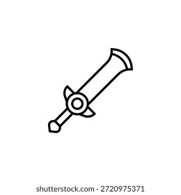Dagger Outline Icon, Minimalistic Sharp Blade Vector