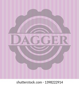 Dagger pink emblem. Retro. Vector Illustration. Detailed.