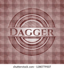 Dagger red geometric badge. Seamless.