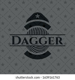 Dagger retro style black emblem. Vector Illustration. Detailed.