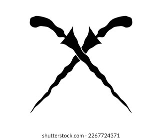 dagger silhouette logo set. isolated white background side view. Best for logos, badges, emblems, icons, hunters, animal hunting. available in eps 10.