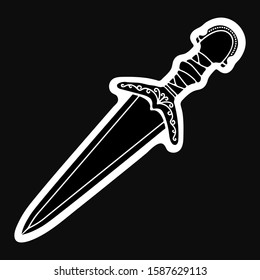 Dagger silhouette on a black background.