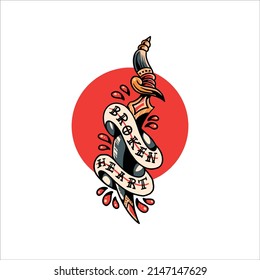 the dagger tattoo illustration vector design