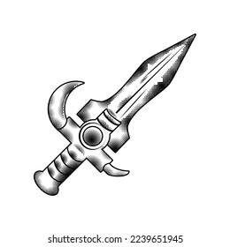 dagger tattoo style icon isolated