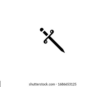 Dagger Vector Flat Icon. Isolated Dagger Knife Illustration 