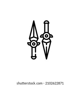 dagger vector icon in outlines