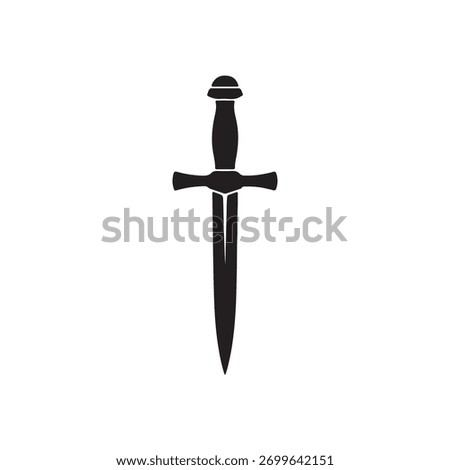 Dagger vector icon silhouette illustration design on white background.