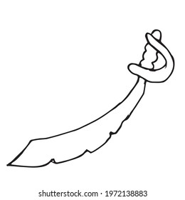 The Dagger. Vector illustration. Images for printing. Pirate party. An invitation to a children's birthday party. Doodle