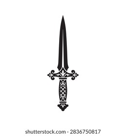 Дизайн векторного силуэта Dagger на белом фоне.