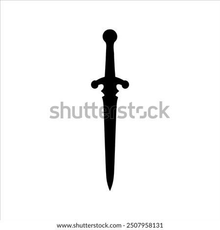 Dagger vector silhouette illustration design on white background.