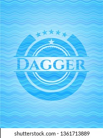 Dagger water wave concept style emblem.