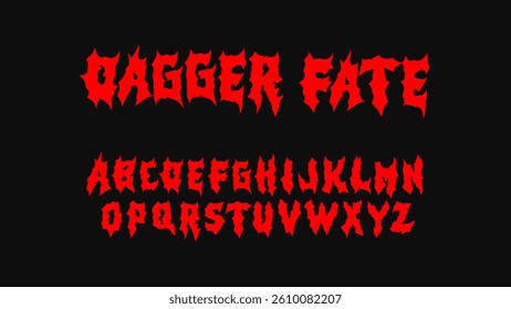 Daggerfate typography. Decorative Tribal Gothic Alphabet bold sharp lettering