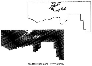Daggett County, Bundesstaat Utah (US County, Vereinigte Staaten von Amerika), Karte, Vektorgrafik, Skizze Daggett Karte