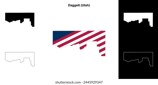 Condado de Daggett (Utah) conjunto de mapas esquemáticos