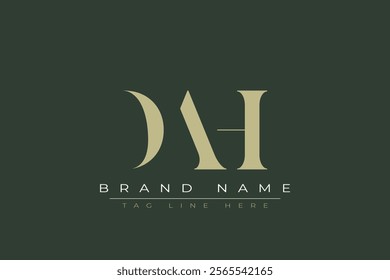 DAH abstract letter logo design. This logo is designed by three abstract letters.