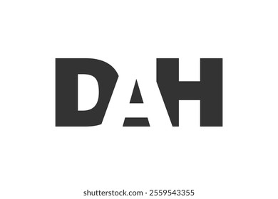 DAH logo design. Initial letter D A H bold font style for tech startups, consulting, corporate branding. Creative company name, headlines typography identity, trendy logotype. Vector illustration.