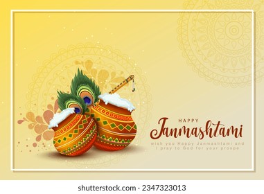 dahi handi festival of shree krishna janmashtami. abstract vector illustration design