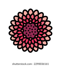 dahlia blossom spring color icon vector. dahlia blossom spring sign. isolated symbol illustration