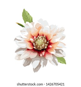 Dahlia, can be used as greeting card, invitation card for wedding, birthday and other holiday and  summer background. Vector.